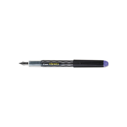 Varsity Fountain Pen, Medium 1 mm, Purple Ink, Clear/Black/Purple Barrel