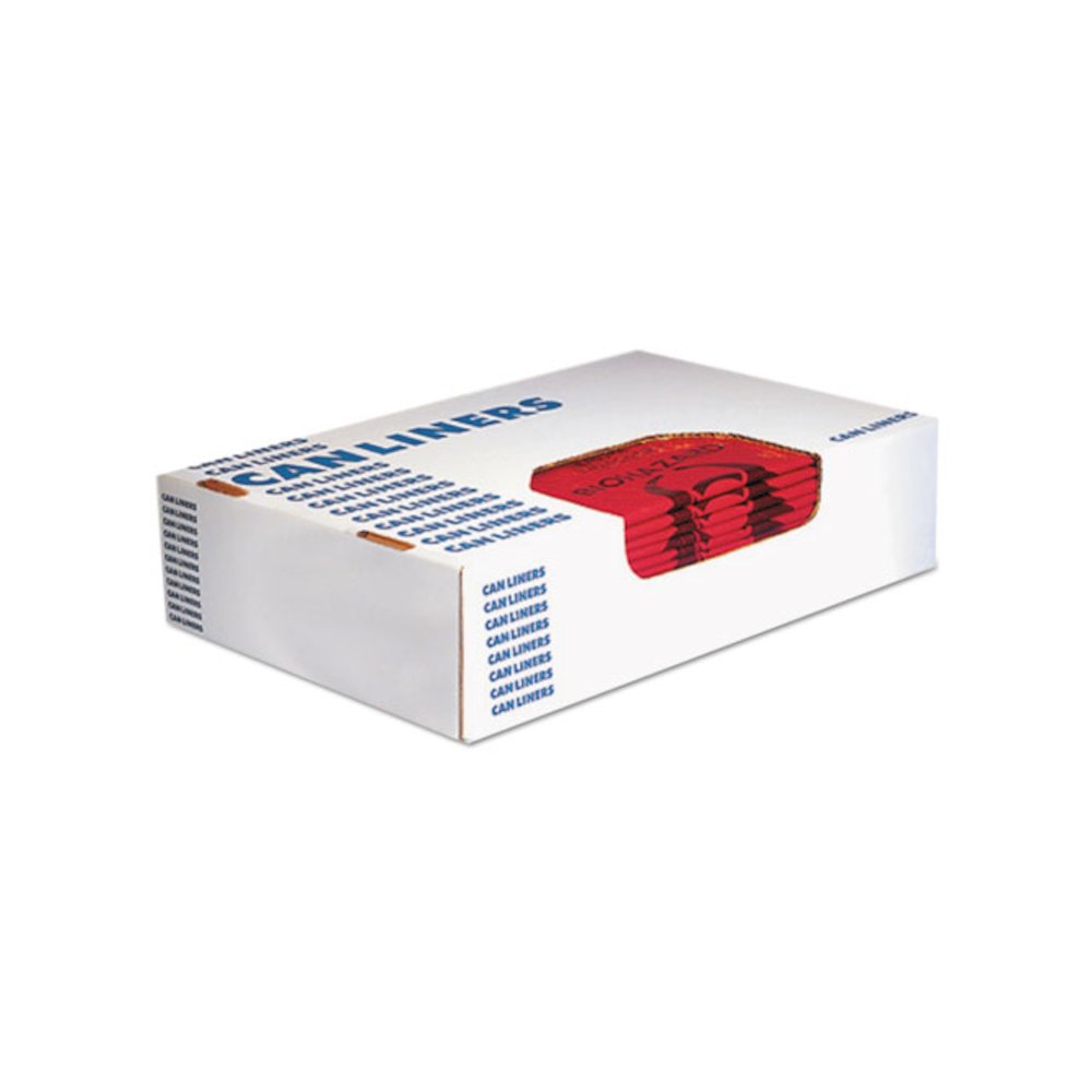 Healthcare Biohazard Printed Can Liners, Biohazard Infectious Waste, 30 gal, 1.3 mil, 30" x 43", Red, Flat Pack, 200/Carton