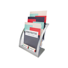 3-Tier Literature Holder, Leaflet Size, 11.25w x 6.94d x 13.31h, Silver
