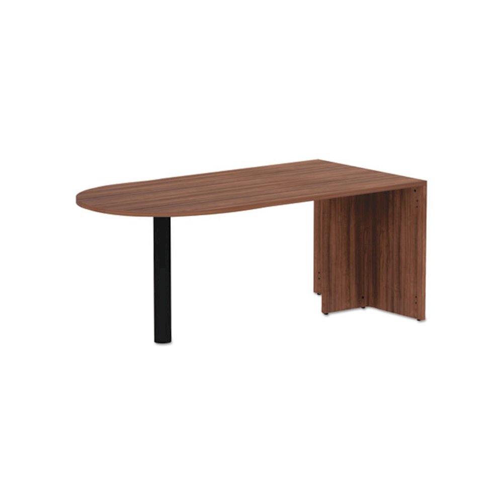 Alera Valencia Series D-Top Desk, 71" x 29.5" x 29.5", Modern Walnut