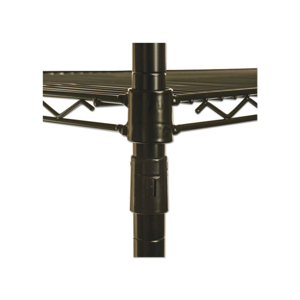 NSF Certified Industrial Four-Shelf Wire Shelving Kit, 36w x 24d x 72h, Black