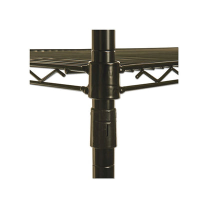 NSF Certified Industrial Four-Shelf Wire Shelving Kit, 36w x 24d x 72h, Black