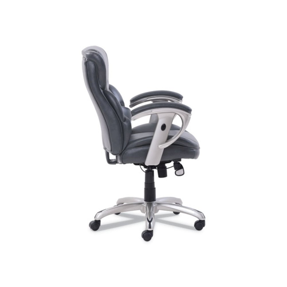 Emerson Task Chair, Supports Up to 300 lb, 18.75" to 21.75" Seat Height, Gray Seat/Back, Silver Base