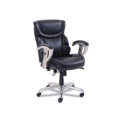 Emerson Task Chair, Supports Up to 300 lb, 18.75" to 21.75" Seat Height, Black Seat/Back, Silver Base