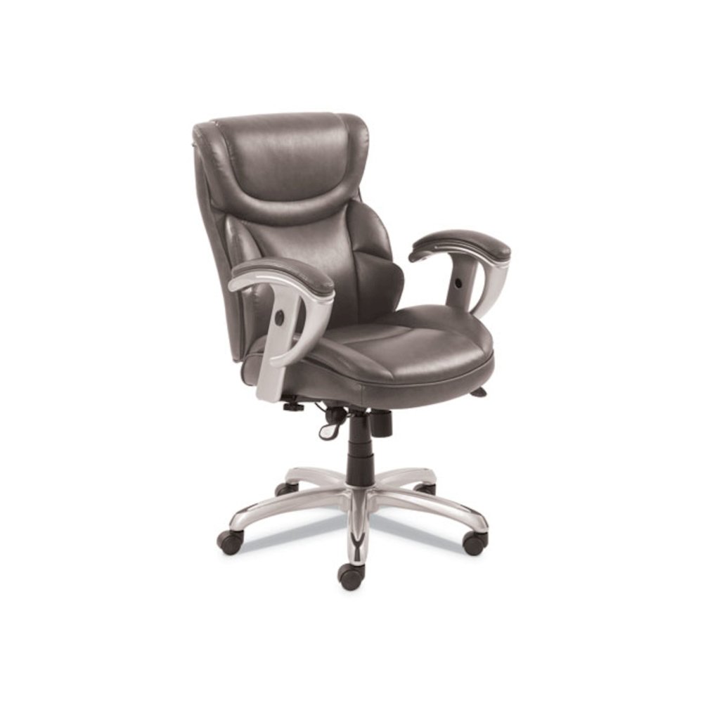 Emerson Task Chair, Supports Up to 300 lb, 18.75" to 21.75" Seat Height, Gray Seat/Back, Silver Base