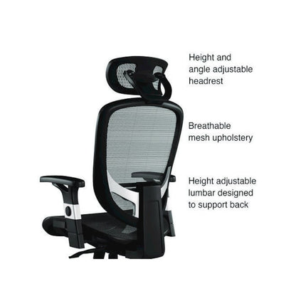Alera Minerva Ergonomic Mesh Swivel Task Chair, Supports Up to 275lb, 17.24 to 20.98 Seat Height, Gray Seat/Back, Silver Base