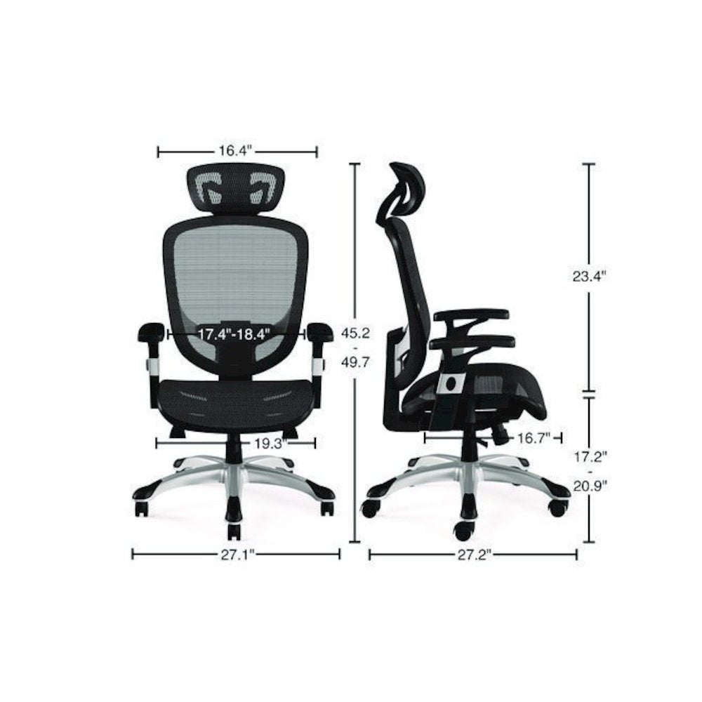 Alera Minerva Ergonomic Mesh Swivel Task Chair, Supports Up to 275lb, 17.24 to 20.98 Seat Height, Gray Seat/Back, Silver Base
