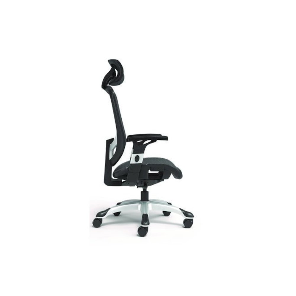 Alera Minerva Ergonomic Mesh Swivel Task Chair, Support Up to 275lb, 17.24 to 20.98 Seat Height, Black Seat/Back, Silver Base