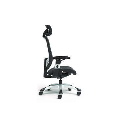 Alera Minerva Ergonomic Mesh Swivel Task Chair, Support Up to 275lb, 17.24 to 20.98 Seat Height, Black Seat/Back, Silver Base