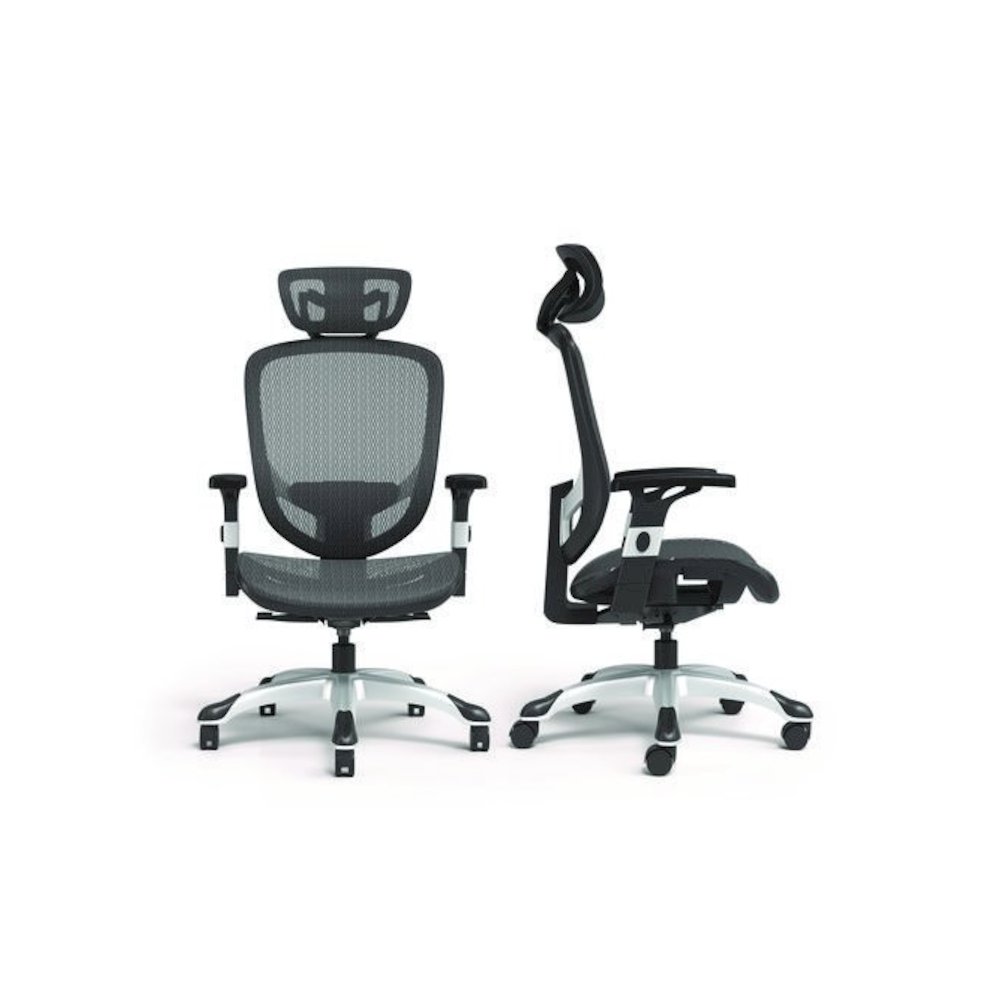 Alera Minerva Ergonomic Mesh Swivel Task Chair, Support Up to 275lb, 17.24 to 20.98 Seat Height, Black Seat/Back, Silver Base