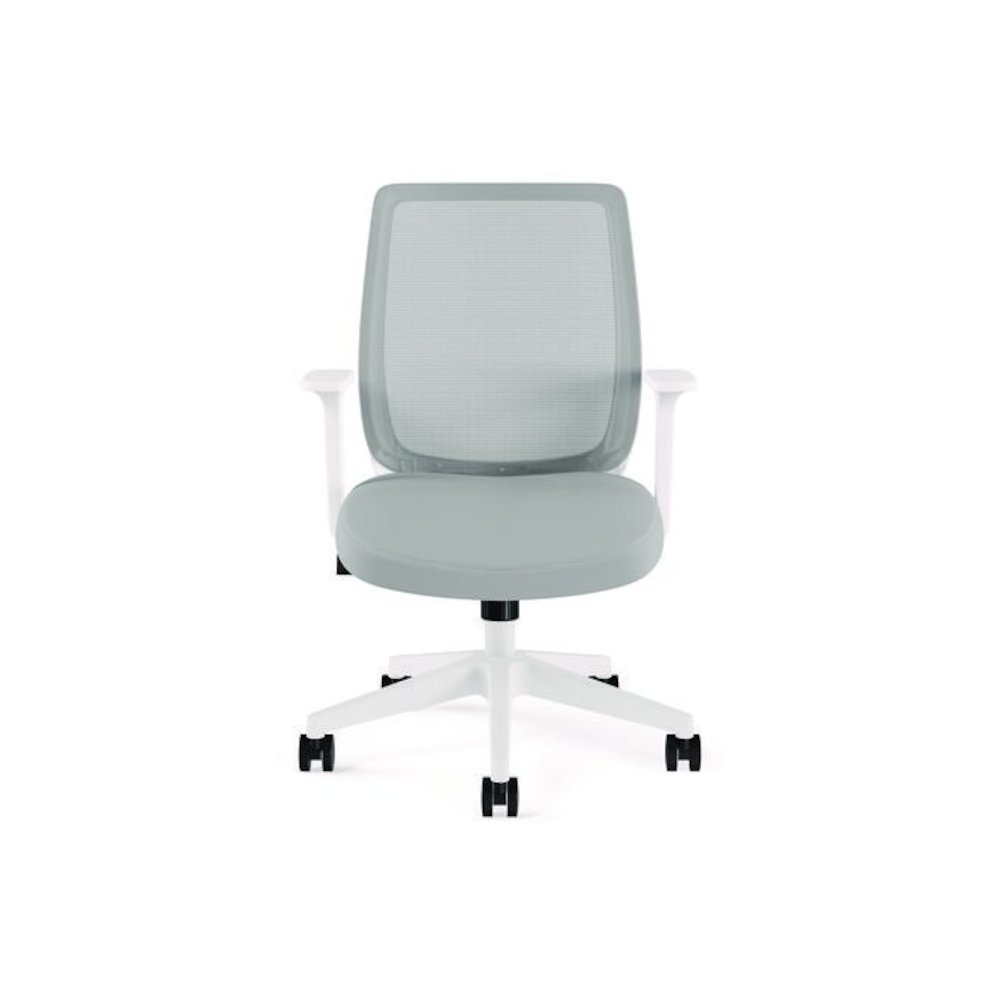 Alera Wessex Ergonomic Fabric Mesh Swivel Task Chair, Supports 275 lb, 17.09 to 20.83 Seat Height, Gray Seat/Back, White Base