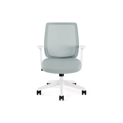 Alera Wessex Ergonomic Fabric Mesh Swivel Task Chair, Supports 275 lb, 17.09 to 20.83 Seat Height, Gray Seat/Back, White Base