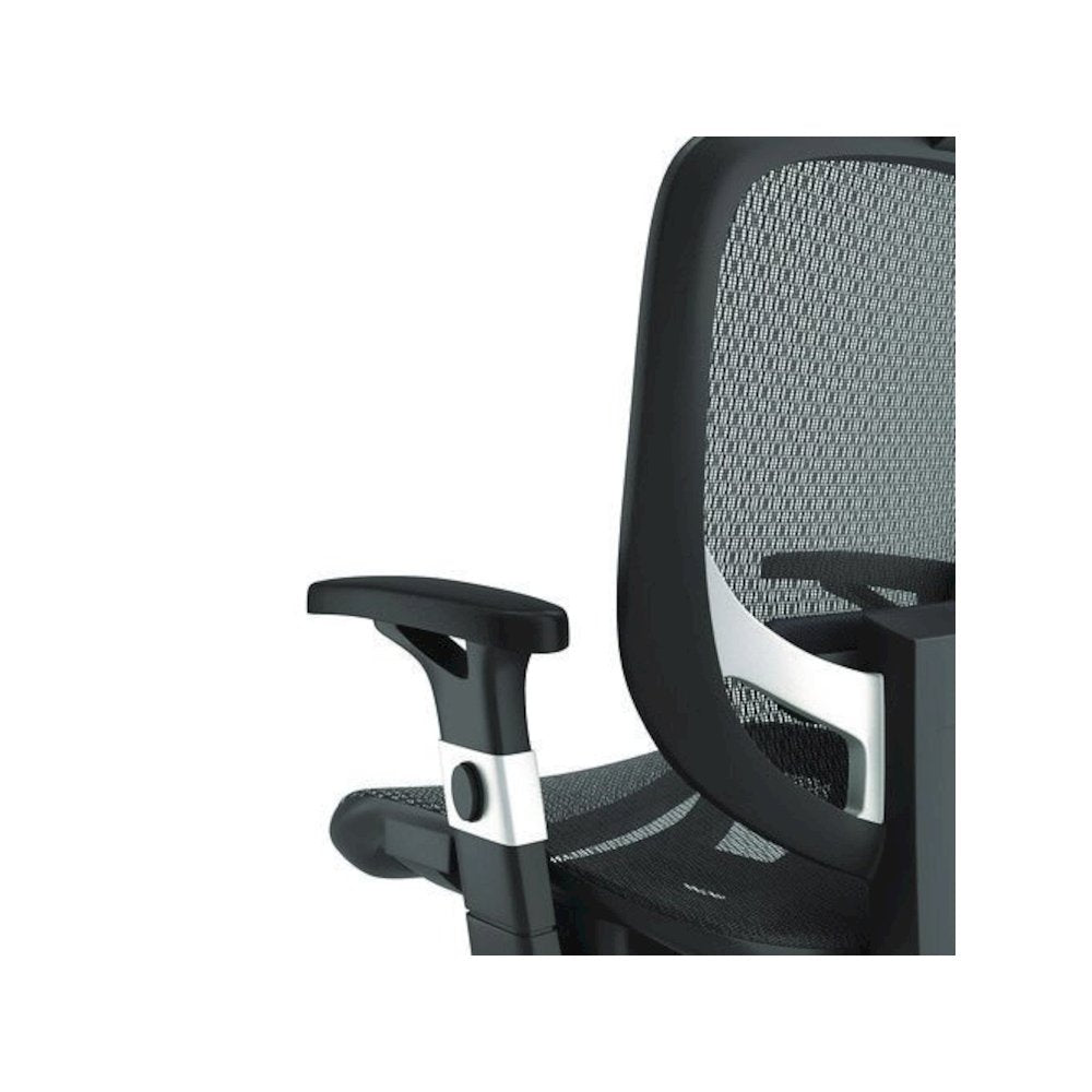 Alera Minerva Ergonomic Mesh Swivel Task Chair, Support Up to 275lb, 17.24 to 20.98 Seat Height, Black Seat/Back, Silver Base