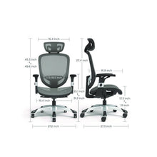 Alera Minerva Ergonomic Mesh Swivel Task Chair, Supports Up to 275lb, 17.24 to 20.98 Seat Height, Gray Seat/Back, Silver Base