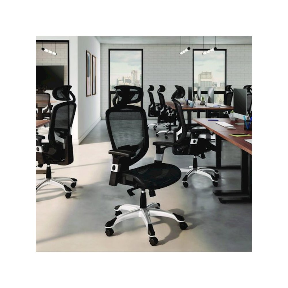 Alera Minerva Ergonomic Mesh Swivel Task Chair, Supports Up to 275lb, 17.24 to 20.98 Seat Height, Gray Seat/Back, Silver Base