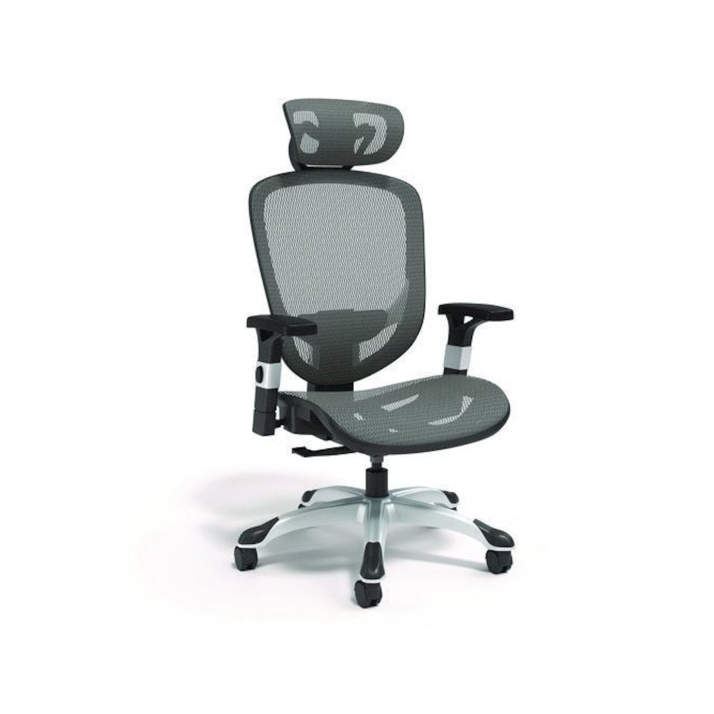 Alera Minerva Ergonomic Mesh Swivel Task Chair, Supports Up to 275lb, 17.24 to 20.98 Seat Height, Gray Seat/Back, Silver Base