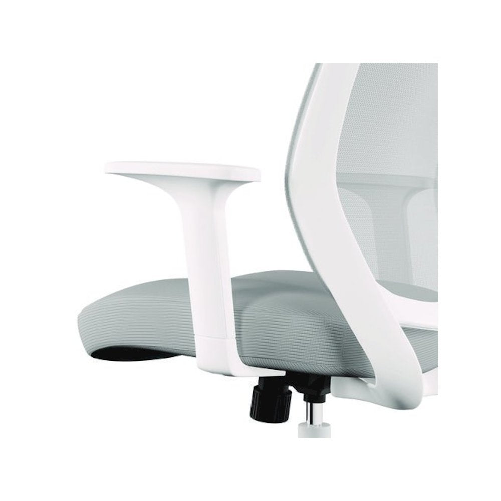 Alera Wessex Ergonomic Fabric Mesh Swivel Task Chair, Supports 275 lb, 17.09 to 20.83 Seat Height, Gray Seat/Back, White Base