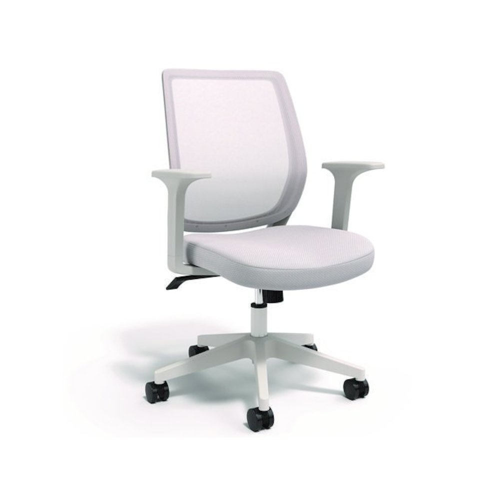 Alera Wessex Ergonomic Fabric Mesh Swivel Task Chair, Supports 275 lb, 17.09 to 20.83 Seat Height, Gray Seat/Back, White Base
