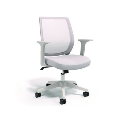 Alera Wessex Ergonomic Fabric Mesh Swivel Task Chair, Supports 275 lb, 17.09 to 20.83 Seat Height, Gray Seat/Back, White Base