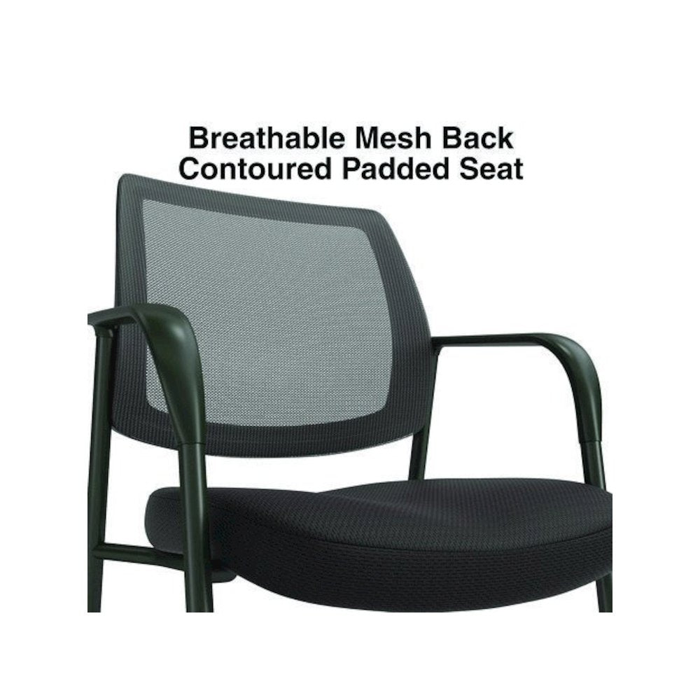 Alera Wessex Mesh Fabric Guest Chair, 24.41 x 23.62 x 35.04, Black Seat, Black Back, Black Base