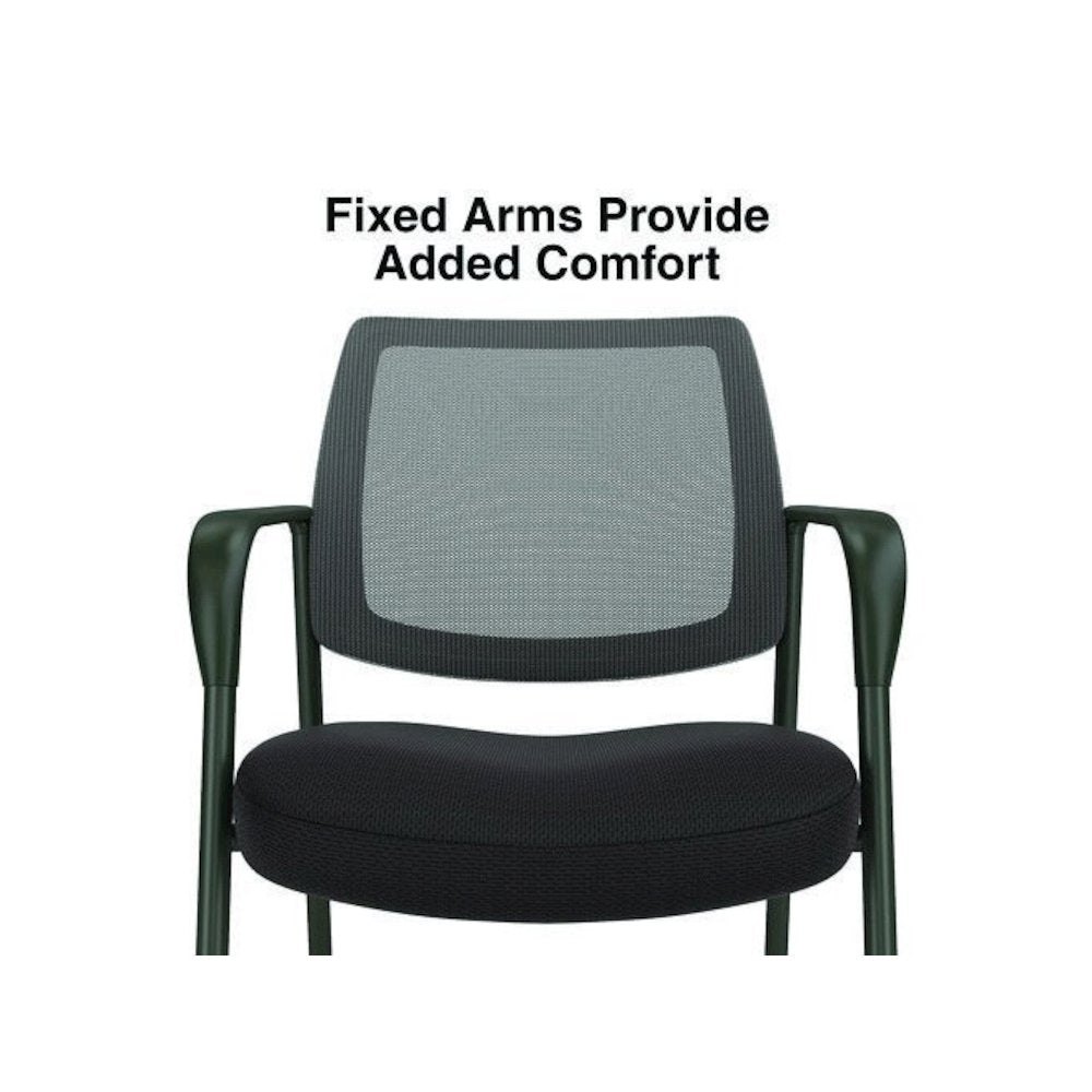 Alera Wessex Mesh Fabric Guest Chair, 24.41 x 23.62 x 35.04, Black Seat, Black Back, Black Base