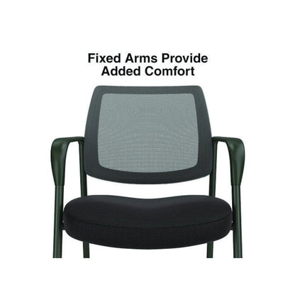 Alera Wessex Mesh Fabric Guest Chair, 24.41 x 23.62 x 35.04, Black Seat, Black Back, Black Base