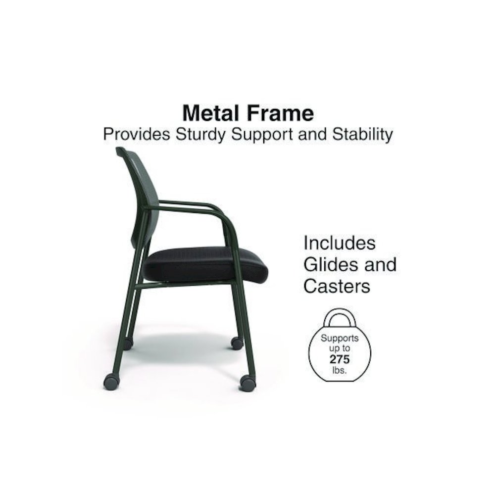 Alera Wessex Mesh Fabric Guest Chair, 24.41 x 23.62 x 35.04, Black Seat, Black Back, Black Base