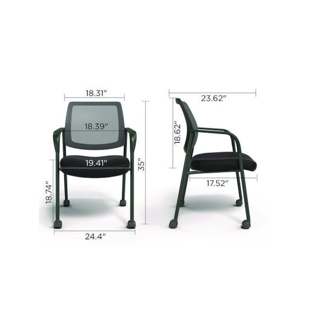 Alera Wessex Mesh Fabric Guest Chair, 24.41 x 23.62 x 35.04, Black Seat, Black Back, Black Base