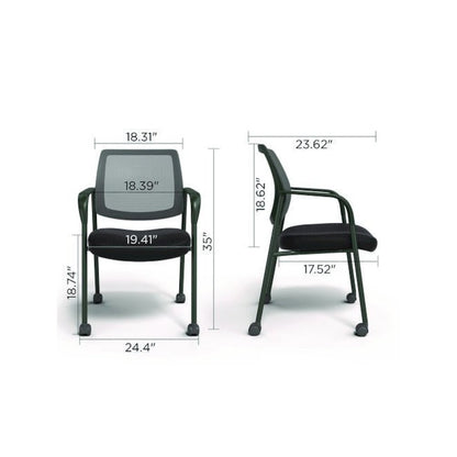 Alera Wessex Mesh Fabric Guest Chair, 24.41 x 23.62 x 35.04, Black Seat, Black Back, Black Base