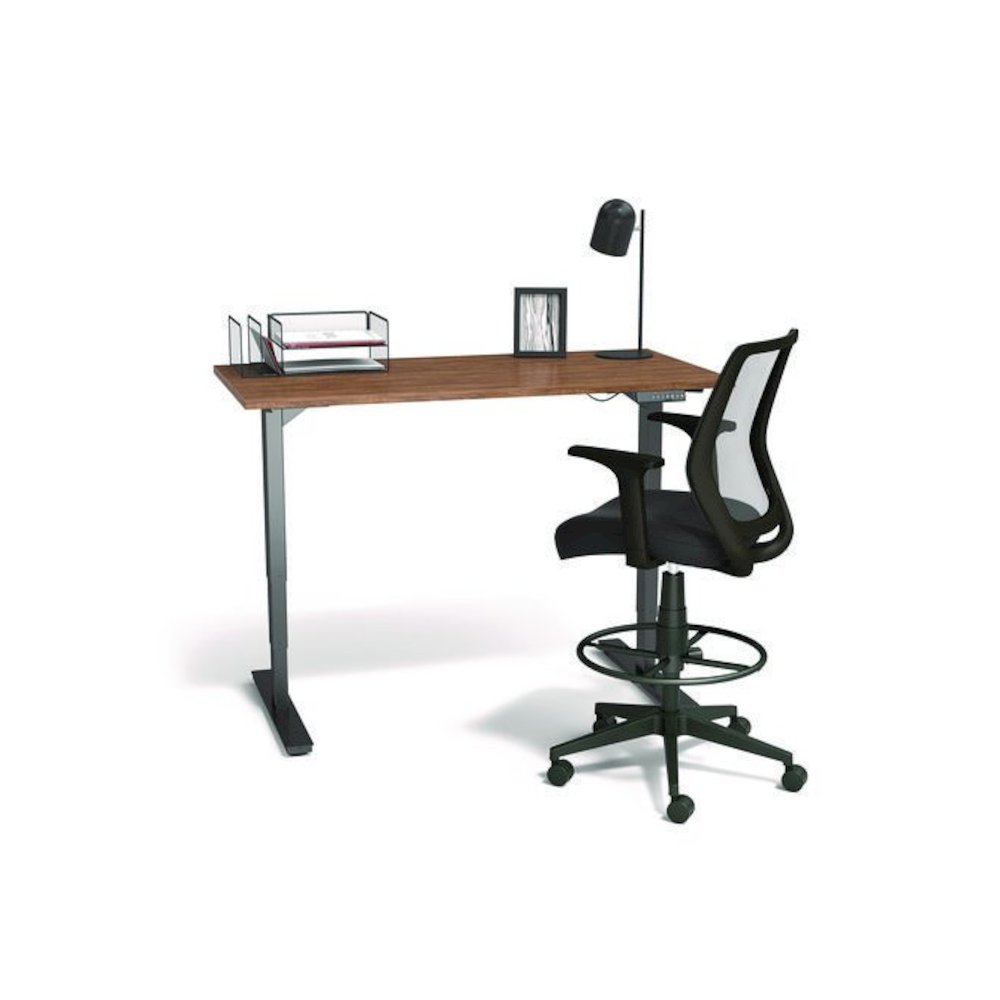 Alera Wessex Drafting Stool, Mesh Back, Supports Up to 275 lb, 27.95 to 33.66 Seat Height, Black Seat, Black Back, Black Base