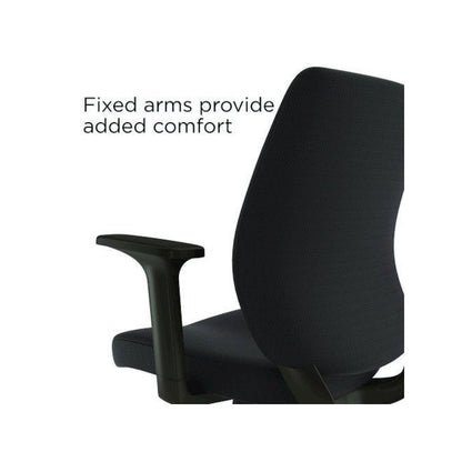 Alera Wessex Ergonomic Fabric Task Chair, Supports Up to 275 lb, 17.13 to 20.83 Seat Height, Black Seat/Back, Black Base