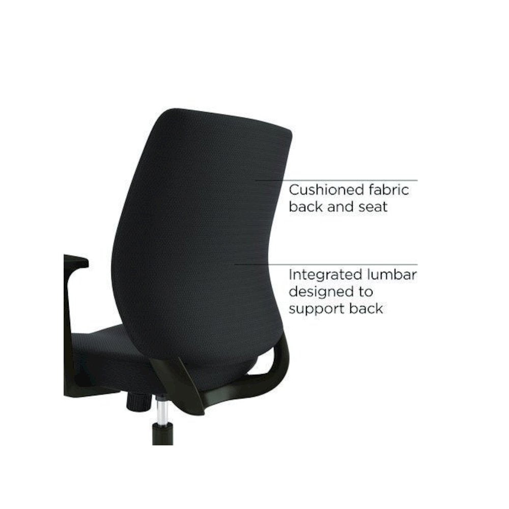 Alera Wessex Ergonomic Fabric Task Chair, Supports Up to 275 lb, 17.13 to 20.83 Seat Height, Black Seat/Back, Black Base