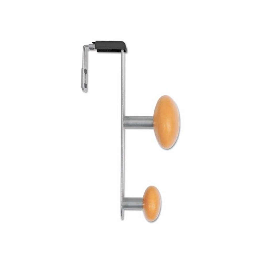 Cubicle Garment Peg, 2-Hook, 1 1/5 x 1 3/8 x 7 9/10, Metallic Gray