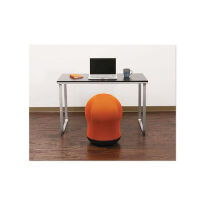 Zenergy Swivel Ball Chair, Backless, Supports Up to 250 lb, Orange Seat, Black Base