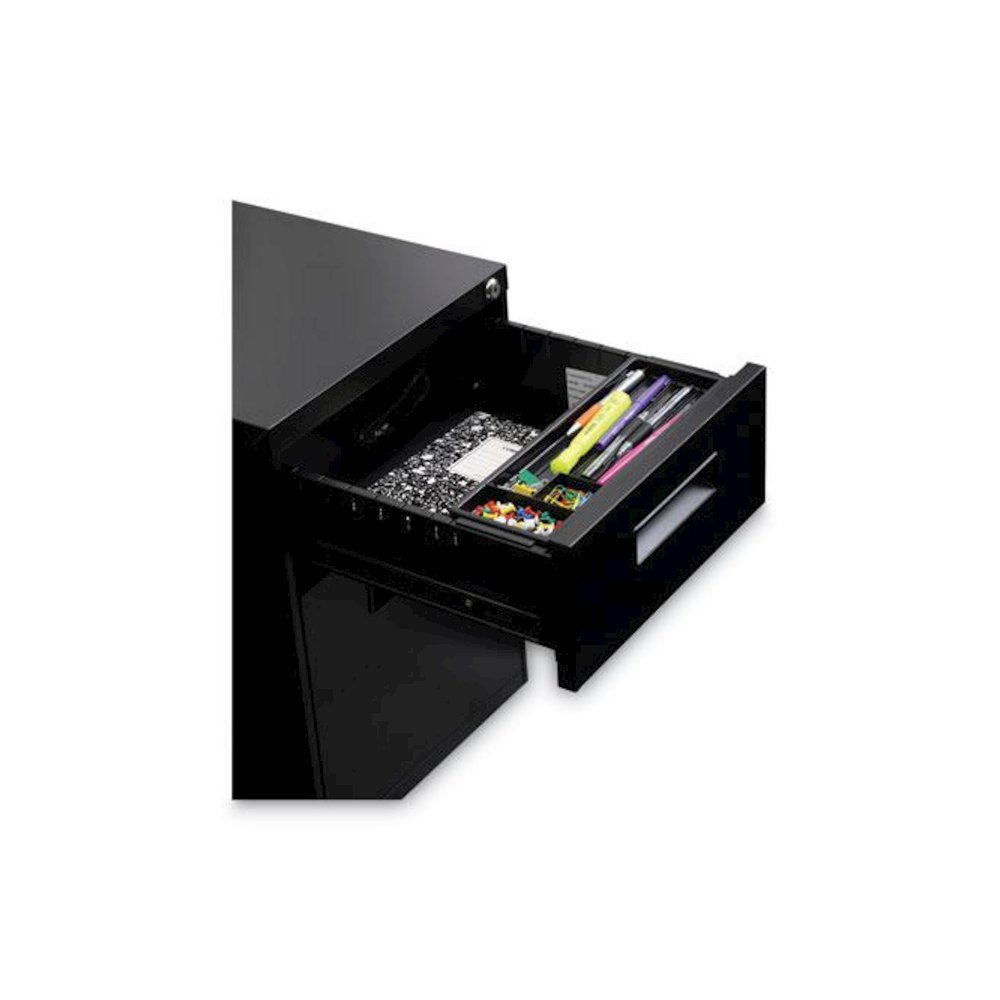 File Pedestal, Left or Right, 2-Drawers: Box/File, Legal/Letter, Black, 14.96" x 19.29" x 21.65"