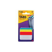 2" Plain Solid Color Angled Tabs, 1/5-Cut, Assorted Colors, 2" Wide, 24/Pack