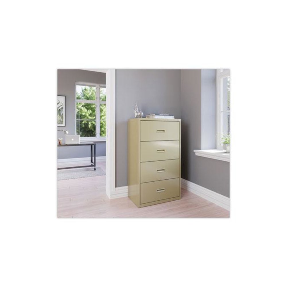 Lateral File Cabinet, 4 Letter/Legal/A4-Size File Drawers, Putty, 30 x 18.62 x 52.5