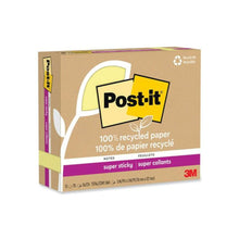 100% Recycled Paper Super Sticky Notes, 3" x 5", Canary Yellow, 70 Sheets/Pad, 12 Pads/Pack