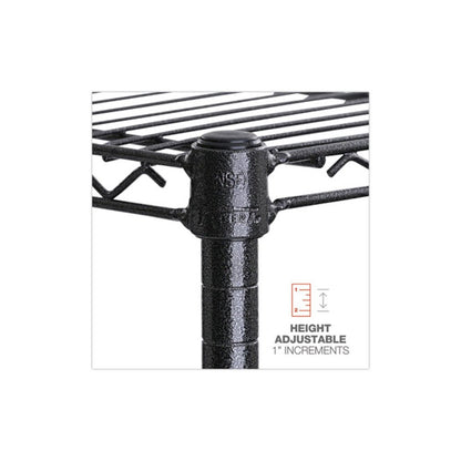 All-Purpose Wire Shelving Starter Kit, Four-Shelf, 60w x 18d x 72h, Black Anthracite Plus