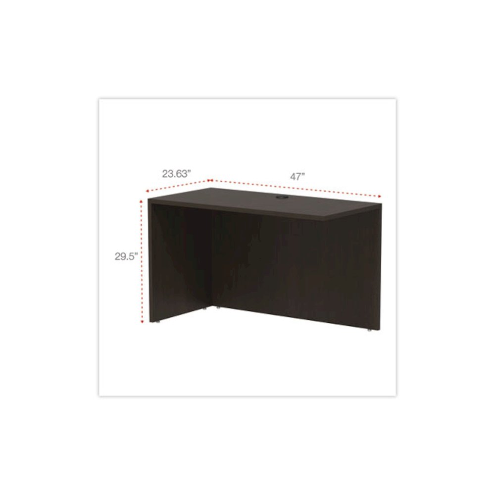 Alera Valencia Series Reversible Return/Bridge Shell, 47.25w x 23.63d x 29.5h, Espresso