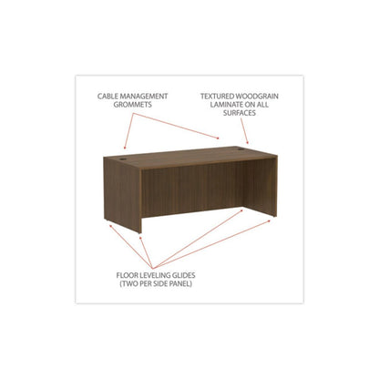 Alera Valencia Series Straight Front Desk Shell, 71" x 35.5" x 29.63", Modern Walnut