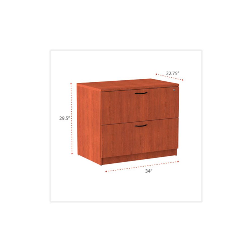 Alera Valencia Series Lateral File, 2 Legal/Letter-Size File Drawers, Medium Cherry, 34" x 22.75" x 29.5"