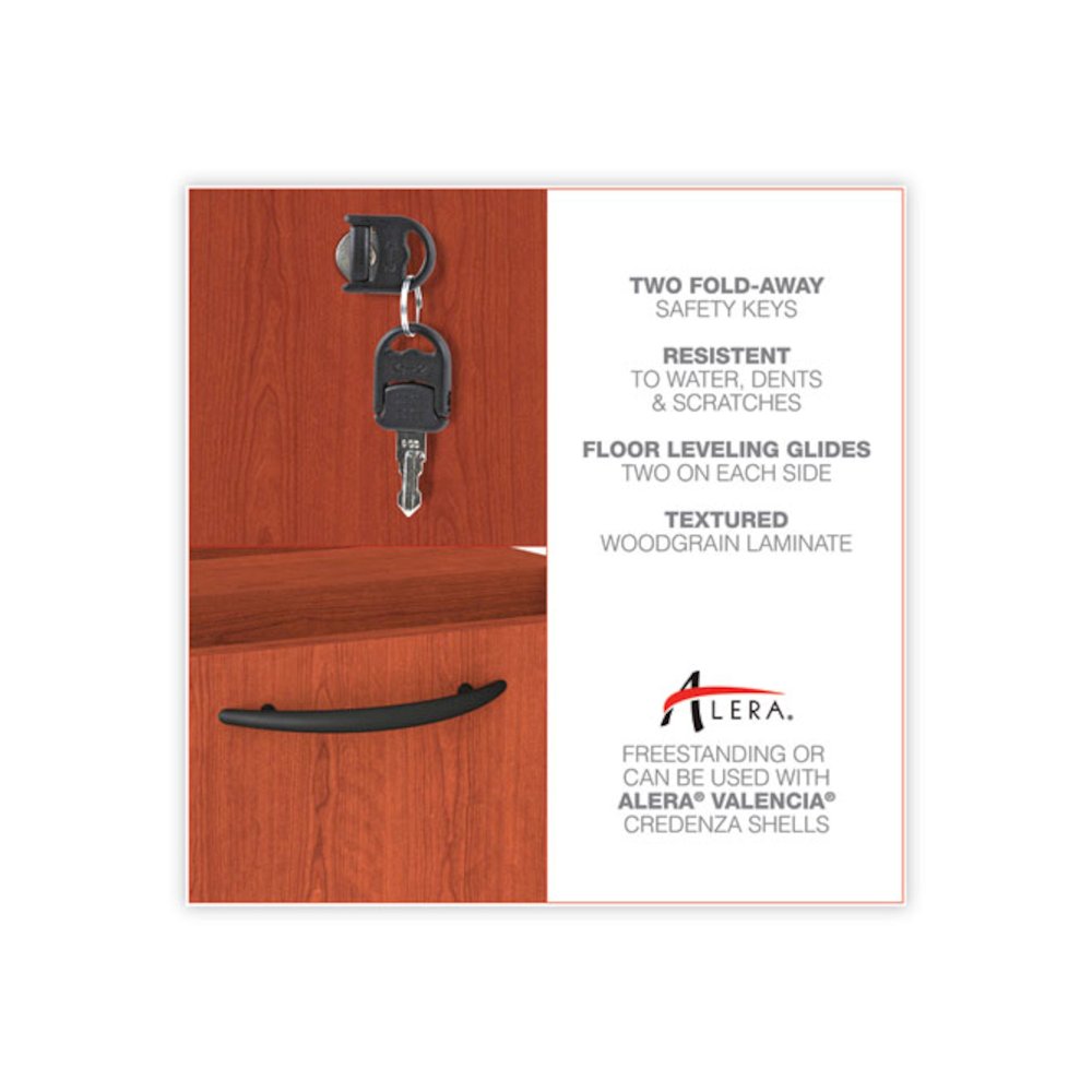 Alera Valencia Series Lateral File, 2 Legal/Letter-Size File Drawers, Medium Cherry, 34" x 22.75" x 29.5"