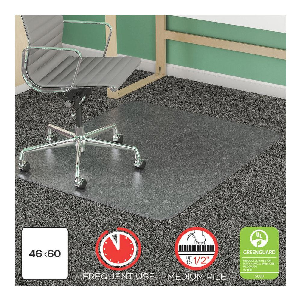 Deflecto SuperMat for Carpet - Carpeted Floor - 60" Length x 46" Width - Vinyl - Clear - 1Each