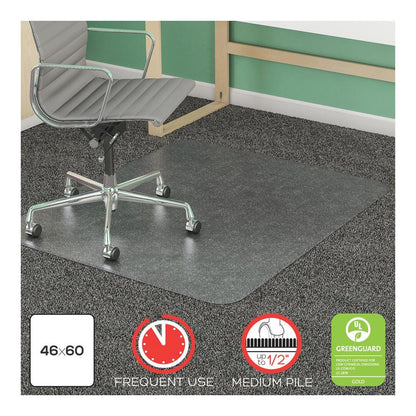 Deflecto SuperMat for Carpet - Carpeted Floor - 60" Length x 46" Width - Vinyl - Clear - 1Each