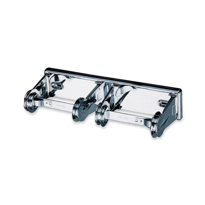 San Jamar 2-Roll Locking Bath Tissue Dispenser - Roll Dispenser - 2 x Roll - 2.8" Height x 12.4" Width x 4.5" Depth - Chrome - Anti-theft, Lockable - 1 Each