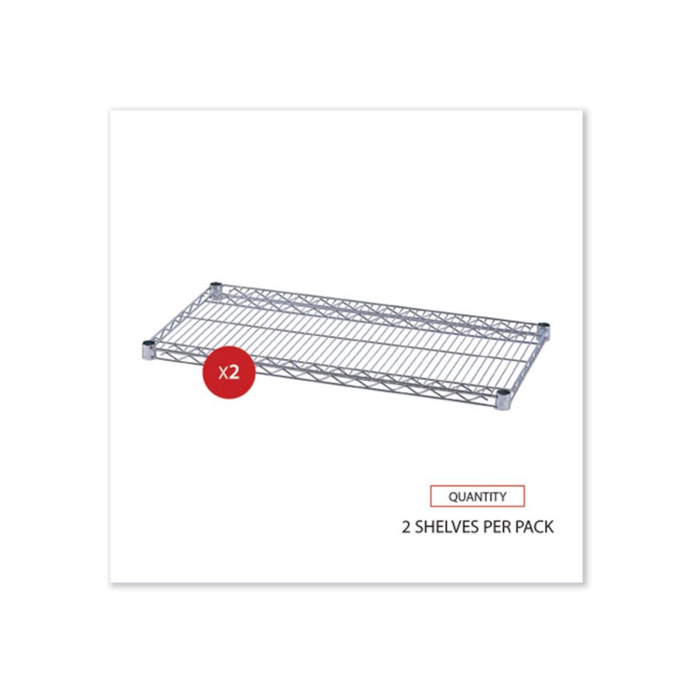 Industrial Wire Shelving Extra Wire Shelves, 36w x 18d, Silver, 2 Shelves/Carton