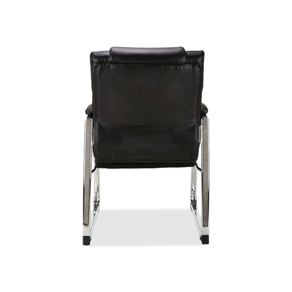 Alera Hildred Series Guest Chair, 25" x 28.94" x 37.8", Black Seat, Black Back, Chrome Base