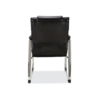 Alera Hildred Series Guest Chair, 25" x 28.94" x 37.8", Black Seat, Black Back, Chrome Base