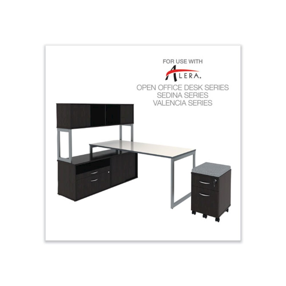Alera Open Office Desk Series Low File Cabinet Credenza, 2-Drawer: Pencil/File,Legal/Letter,1 Shelf,Espresso,29.5x19.13x22.88